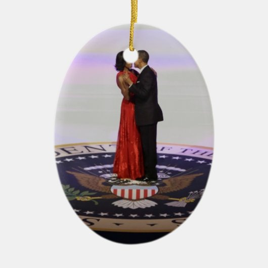 Barack en Michelle Obama Keramisch Ornament (Voorkant)