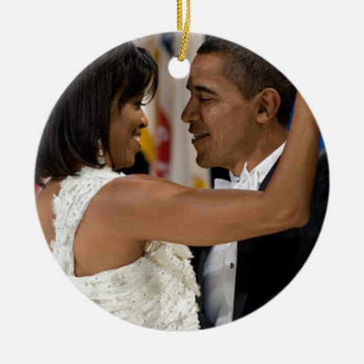 Barack en Michelle Obama Keramisch Ornament (Voorkant)