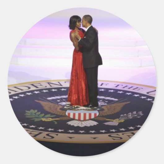 Barack en Michelle Obama Ronde Sticker (Voorkant)