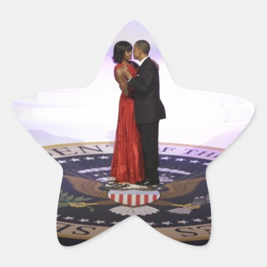 Barack en Michelle Obama Ster Sticker (Voorkant)