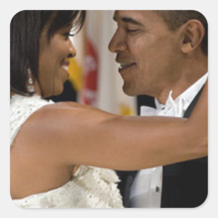 Barack en Michelle Obama Vierkante Sticker