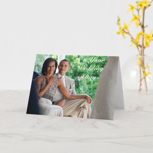 Barack en Michelle Trouwen - Kaart (Gele Bloem)