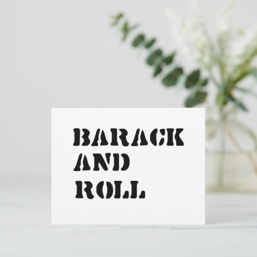 Barack en Roll Briefkaart (Staand voorkant)