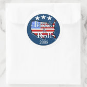 barack en roll ronde sticker (Tas)