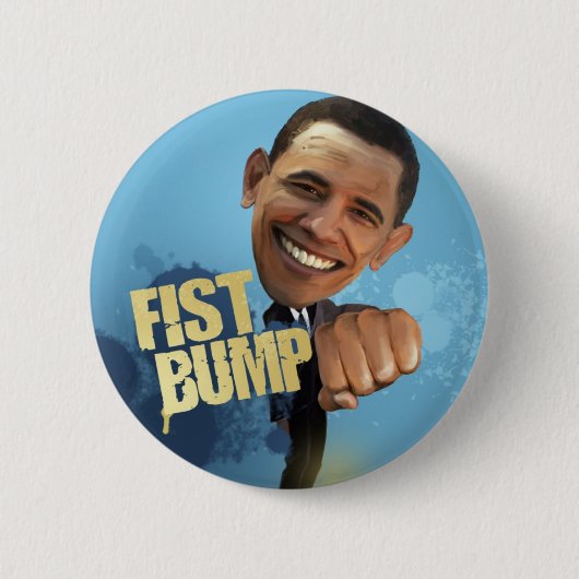 Barack Fist Bump Ronde Button 5,7 Cm (Voorkant)