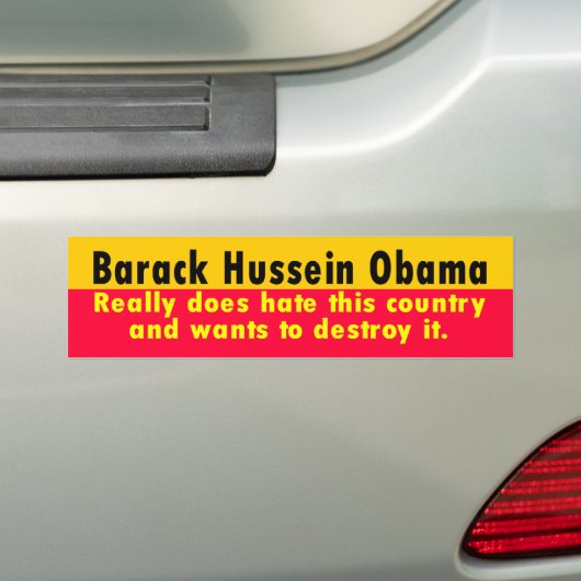 Barack Hussein Obama Bumpersticker (Op auto)