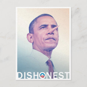 Barack Hussein Obama Dishonest Pinocchio Briefkaart