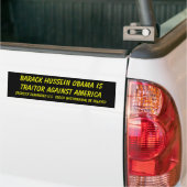 Barack Hussein Obama is verrader tegen Amerika... Bumpersticker (Op Truck)