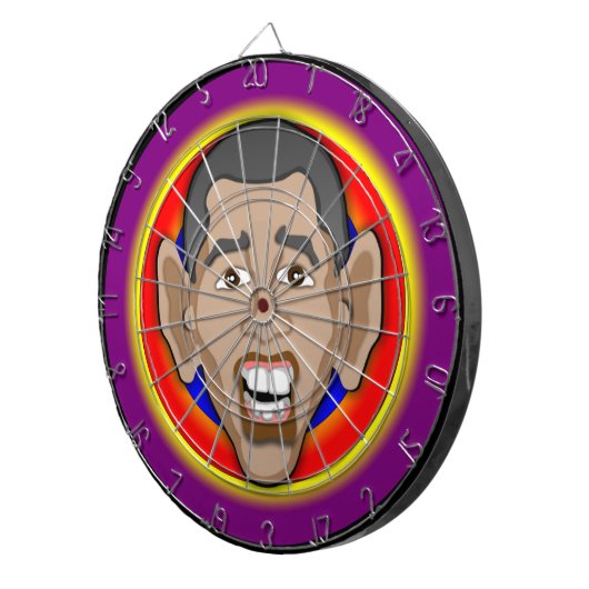 Barack Hussein Obama ook bekend onder de naam Barr Dartbord (Voorkant Rechts)