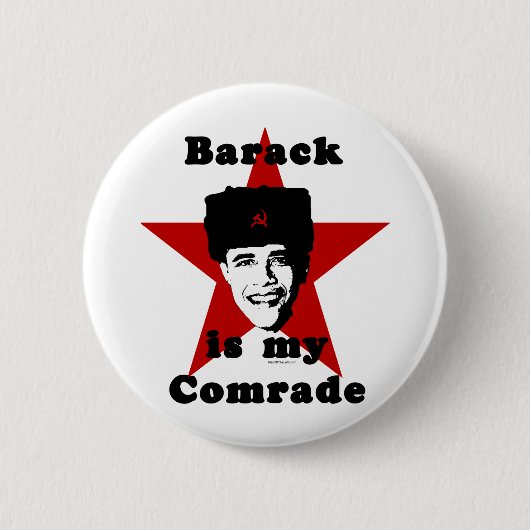 Barack is mijn kameraad ronde button 5,7 cm (Voorkant)
