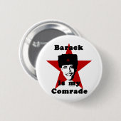 Barack is mijn kameraad ronde button 5,7 cm (Voorkant /achterkant)