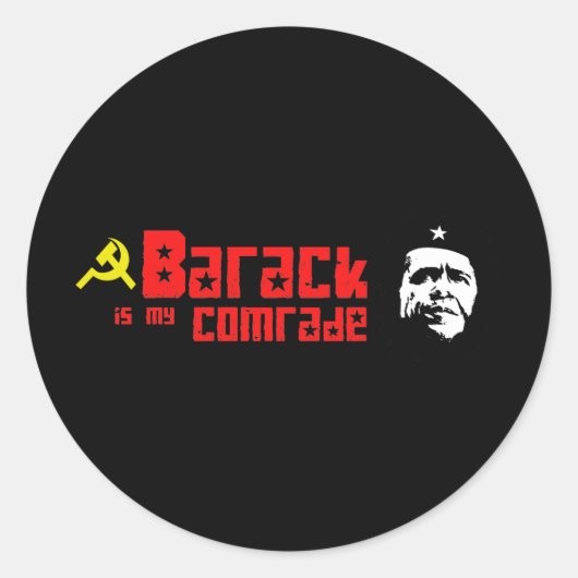 Barack is mijn kameraad ronde sticker (Voorkant)