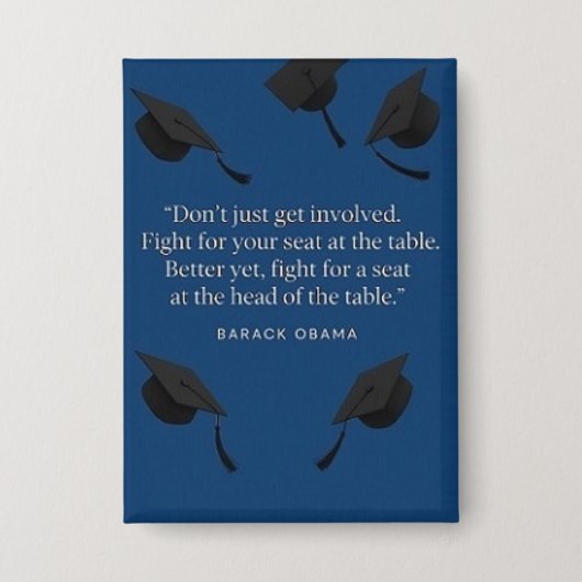 Barack "Lead the Way" Afstuderen Quote Button (Voorkant)