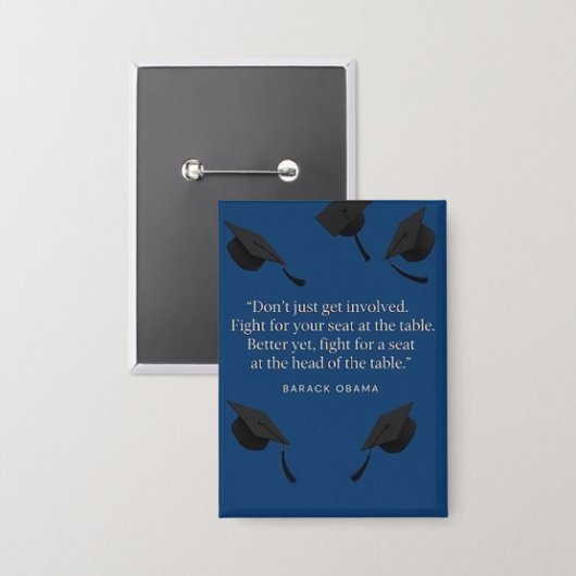 Barack "Lead the Way" Afstuderen Quote Button (Voorkant / Achterkant)