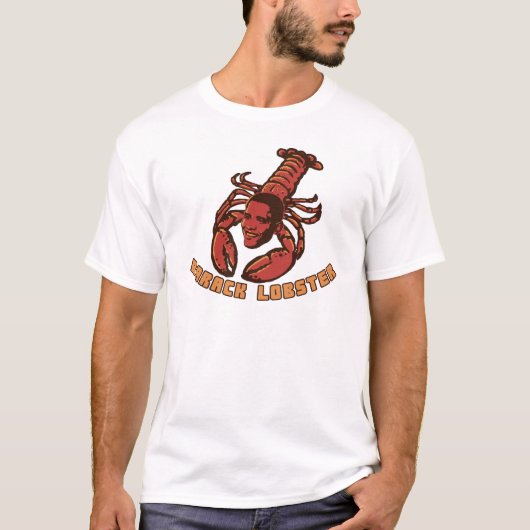 Barack Lobster T-shirt met lettering (Voorkant)