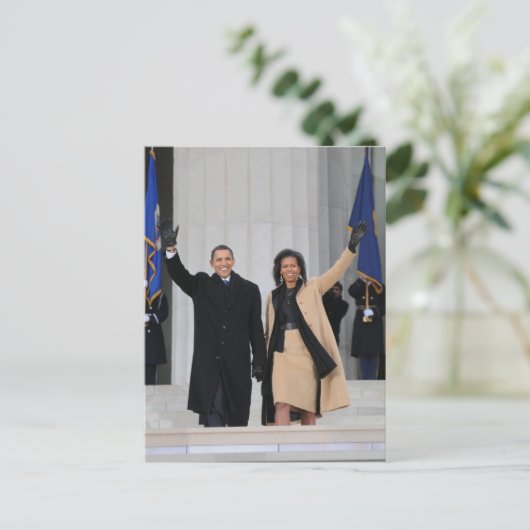 Barack & Michele Obama Briefkaart (Staand voorkant)