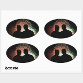 Barack & Michele Obama Ovale Sticker (Vel)