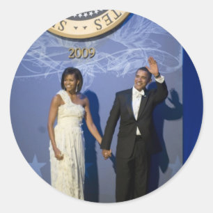 Barack & Michele Obama Ronde Sticker