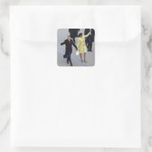 Barack & Michele Obama Vierkante Sticker (Tas)