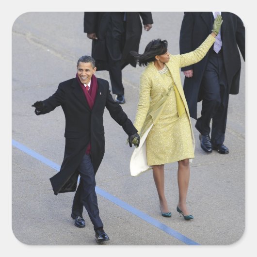 Barack & Michele Obama Vierkante Sticker (Voorkant)