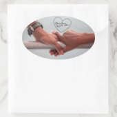 Barack & Michele Obama's Hands Ovale Sticker (Tas)