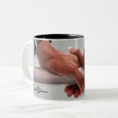 Barack & Michele Obama's Hands Tweekleurige Koffiemok (Voorkant links)