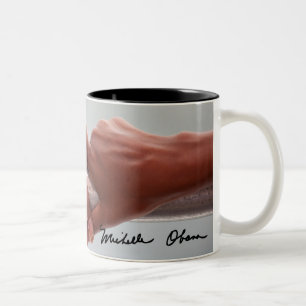 Barack & Michele Obama's Hands Tweekleurige Koffiemok