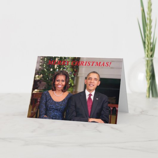 Barack & Michelle 2013WA-Wenskaart Feestdagen Kaart (Voorkant)