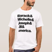 Barack & Michelle & Joseph & Jill & America T-shirt (Voorkant)
