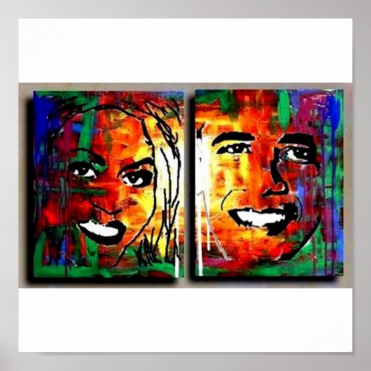 BARACK MICHELLE OBAMA BLACK PRESIDENT EERSTE LADY POSTER (Voorkant)