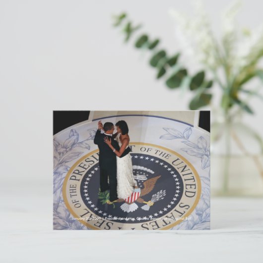 Barack & Michelle Obama dansen op Inaugural Ball Briefkaart (Staand voorkant)
