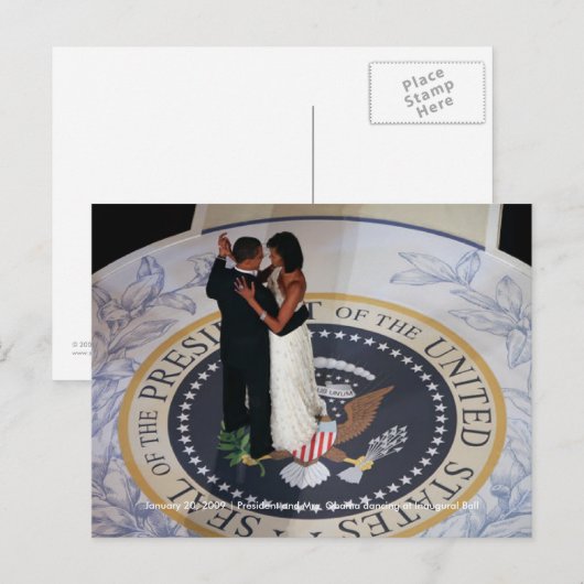 Barack & Michelle Obama dansen op Inaugural Ball Briefkaart (Voorkant / Achterkant)