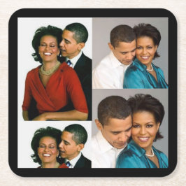 BARACK & MICHELLE OBAMA KARTONNEN ONDERZETTERS