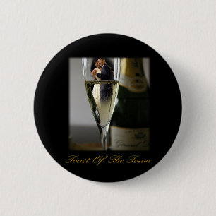 BARACK & MICHELLE OBAMA:  TOESTAND VAN DE STAD RONDE BUTTON 5,7 CM