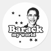 Barack Mijn Wereld Ronde Sticker (Voorkant)