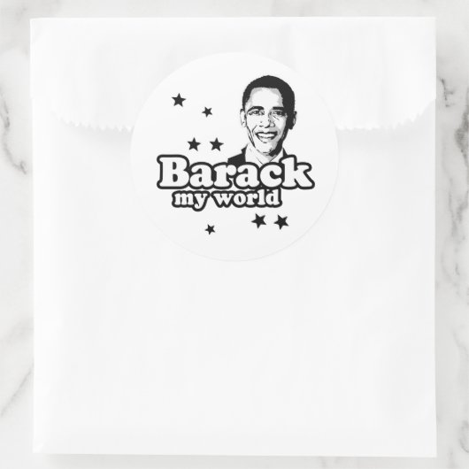 Barack Mijn Wereld Ronde Sticker (Tas)