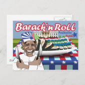 Barack n' Roll van Presidential Sushi Briefkaart (Voorkant / Achterkant)