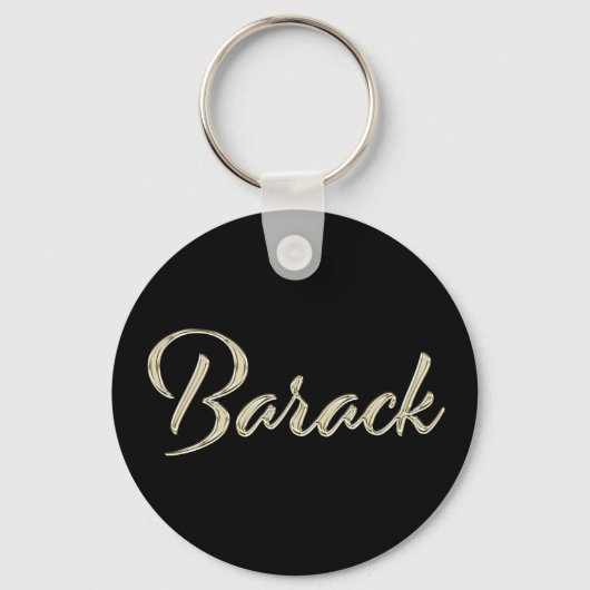 Barack Name whitegold Button Schlüsselanhänger Sleutelhanger (Voorkant)