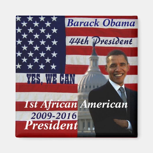 Barack Obama, 1st Afrikaans-Amerikaanse President_ Magneet (Voorkant)