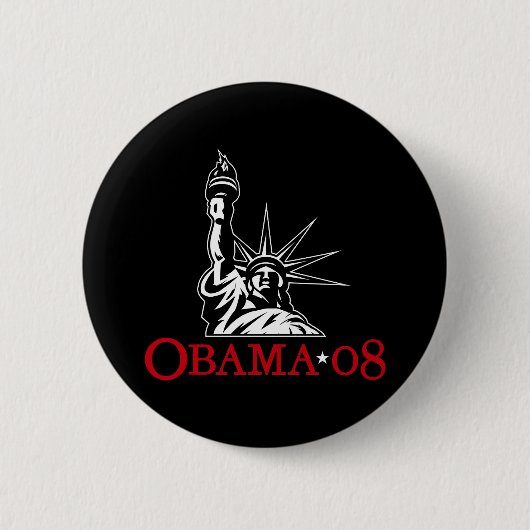 Barack Obama 2008 Statue of Liberty Button (Voorkant)