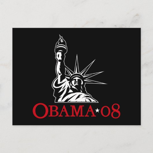 Barack Obama 2008: Vrijheidsbeeld Briefkaart (Voorkant)