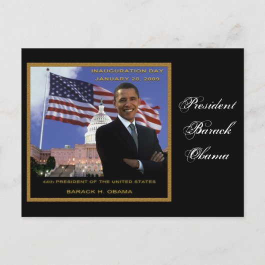 Barack Obama 2009 Briefkaart (Voorkant)