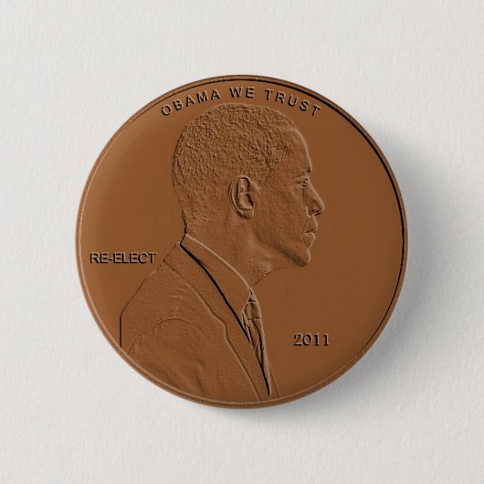 Barack Obama 2011 Penny Button Pin (Voorkant)