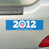 Barack Obama 2012 (Blauw) Bumpersticker (Op auto)