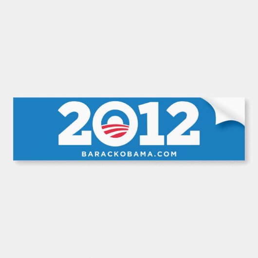 Barack Obama 2012 (Blauw) Bumpersticker (Voorkant)