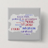 Barack Obama 2012 Cloud Button (Voorkant)