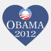 Barack Obama 2012 hart Sticker (Voorkant)