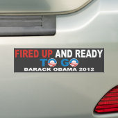 Barack Obama 2012 is klaar om te gaan Bumpersticker (Op auto)