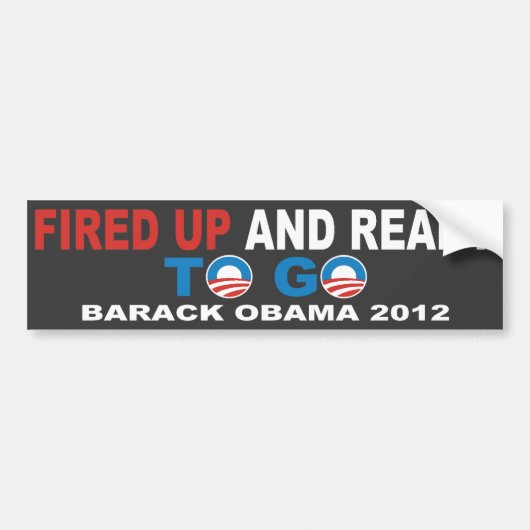 Barack Obama 2012 is klaar om te gaan Bumpersticker (Voorkant)