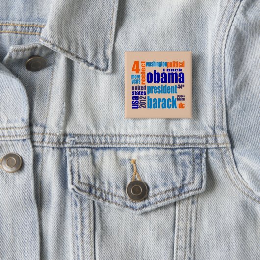 Barack Obama 2012 Label Cloud Button (In situ)